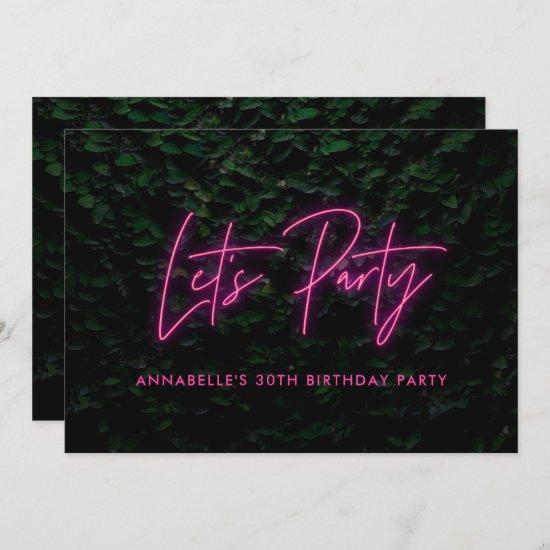 Modern pink neon foliage lets party contemporary