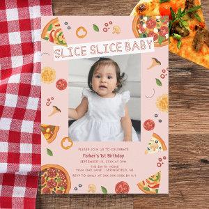 Modern Slice Slice Baby Pizza First Birthday