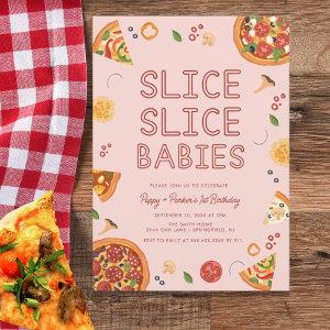 Modern Slice Slice Baby Twins Birthday