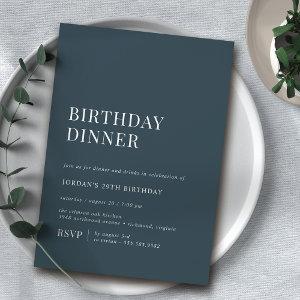 Navy Blue | Simple Typography Birthday Dinner
