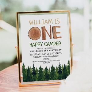 One Happy Camper Wood Boys 1st Birthday