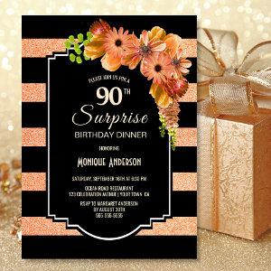 Orange Floral Surprise 90th Birthday Dinner Party