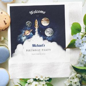 Outer Space Rocket Planets Galaxy Paper Plates Squ Napkins