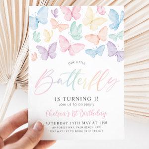 Pastel Butterfly Girl's 1st Birthday Rainbow Party