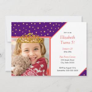Personalized Kid Photo Happy Birthday Gold Crown
