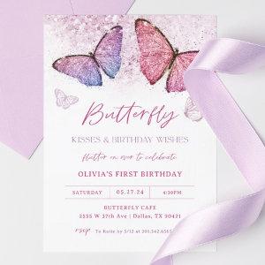 Pink Butterfly Kisses Girl Birthday Party