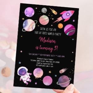 Pink Girl Astronaut Space Birthday