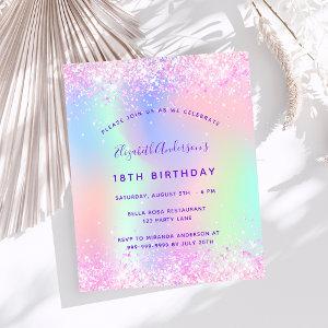 Pink purple holographic birthday party