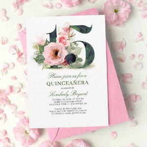 Quinceanera Blush Pink Floral 15th Birthday