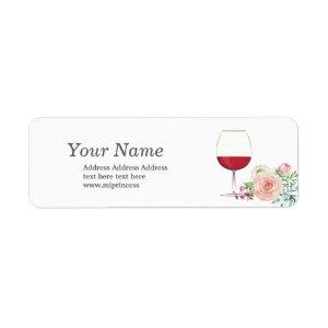 red wine, adult, wine, return address stickers