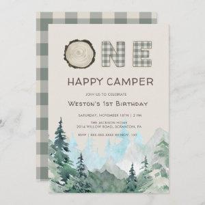 Rustic One Happy Camper Birthday