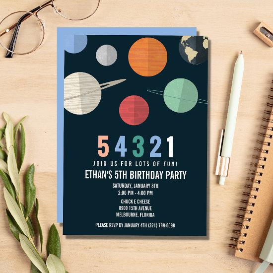 Space Theme Birthday Countdown Party