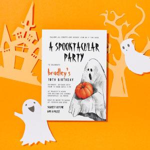 Spooktacular Party Halloween Ghost Boy Birthday
