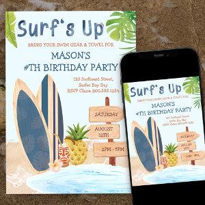 Surfs Up Birthday Party Boys Surfboard