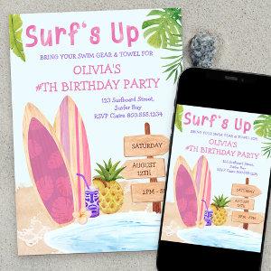Surfs Up Birthday Party Girls Surfboard