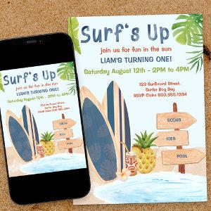 Surfs Up First Birthday Party Boys