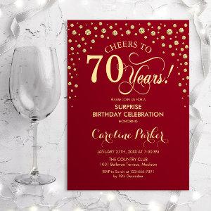 Surprise 70th Birthday Party - Red Gold
