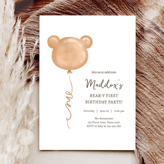 Teddy Bear Balloon Beary-Y First Birthday Party