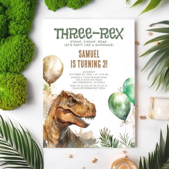 Three-Rex - Tyronasaurus Dinosaur Boy Birthday