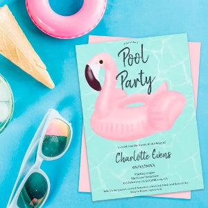 Tropical pool party pink flamingo Sweet 16