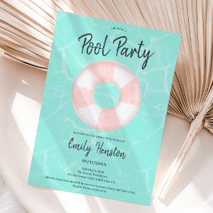 Tropical pool party pink floater Sweet 16