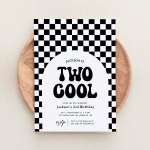 Two Cool Black and White Checker 2nd Birthday