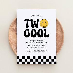 Two Cool Checker Happy Face 2nd Birthday