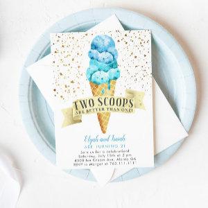Two Scoops Twin Boys Ice Cream Birthday Party