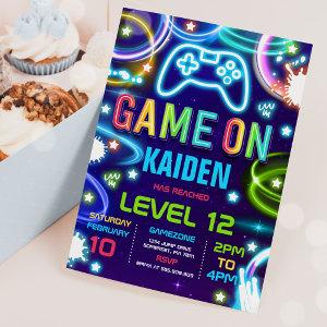 Video Game Birthday Party Neon Game On Level Up In