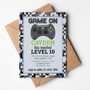 Video Game Level up Gamer Birthday Invite
