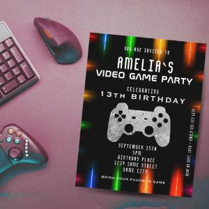 Video Game Party Controller Neon Gaming Birthday