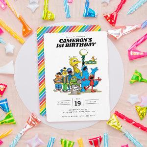 Vintage Sesame Street Characters 1st Birthday Invi