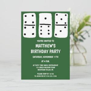White Dominoes with Black Dots Green