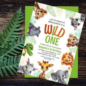 Wild One Cute Jungle Animal Child's 1st Birthday