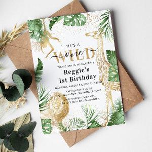 Wild One Jungle Greenery & Gold 1st Birthday Party