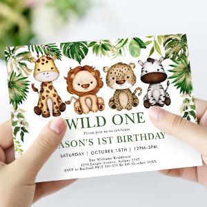 Wild One Jungle Safari Animals Boy 1st Birthday