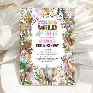 Young Wild and Three Party Animals Girl Birthday